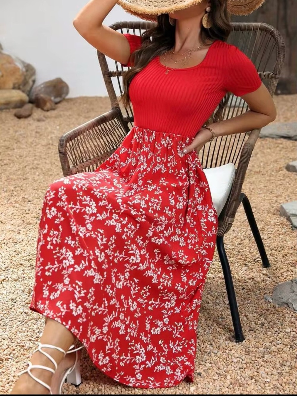 Red Floral Maxi Dress ❤️
